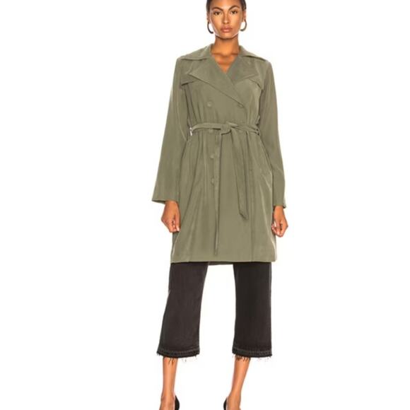 NWT L'Agence Elise Belted Trench Coat Dress - Sandwashed Petal Pink - Size XS - Picture 13 of 14